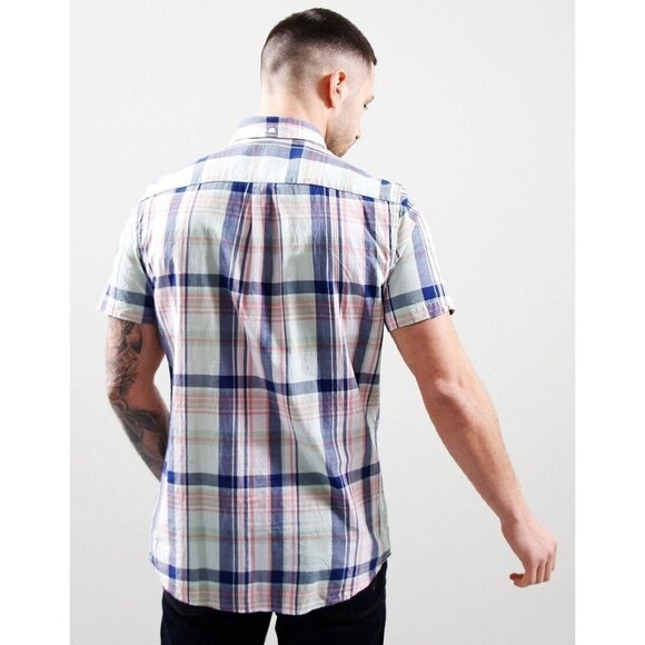 Barbour Nickwell Tailored Button Shirt Check Sky ( M ) - Picture 2 of 5